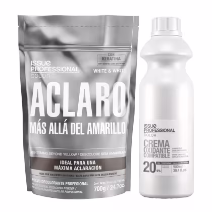 Imagem do produto Issue Professional Color White & White - Pó Descolorante 700g + Água Oxigenada OX 20 Volumes 900ml