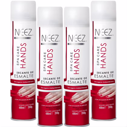 Imagem do produto Kit 4 Secante De Esmalte Profissional Instantâneo Proteção Ativador Brilho Unhas Spray Neez 400ml