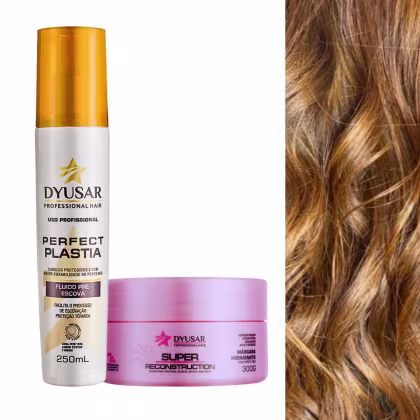 Imagem do produto Kit Máscara Super Reconstrução Capilar Profissional 300g + Fluído Pré Escova Dyusar