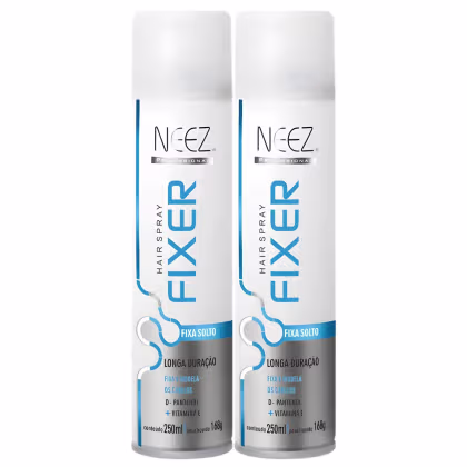 Imagem do produto Kit 2 Spray Fixador De Cabelo Profissional Neez Laque Capilar Fixa Solto Longa Duração 250ml