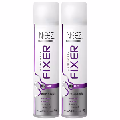 Imagem do produto Kit 2 Spray Fixador De Cabelo Profissional Neez Laque Capilar Fixação Forte 18 Horas 250ml