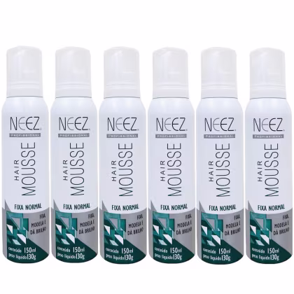 Imagem do produto Kit 6 Mousse Fixador Capilar Neez Finalizador Penteado Hidratante Ação Rápida Fixação Normal 150ml