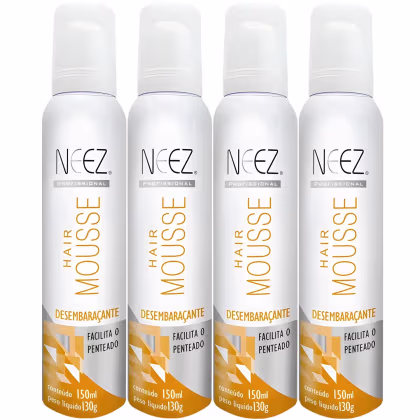 Imagem do produto Kit 4 Mousse Desembaraçante Capilar Neez Finalizador Facilita Penteado Hidratante Ação Rápida 150ml