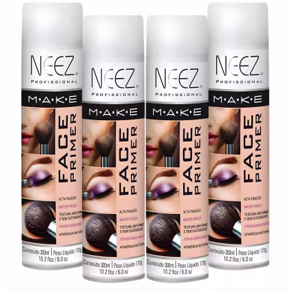 Imagem do produto Kit 4 Primer Maquiagem Spray Neez Profissional Alta Fixação Make A Prova D'agua Facial 300ml
