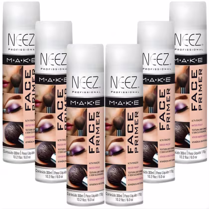 Imagem do produto Kit 6 Primer Maquiagem Spray Neez Profissional Alta Fixação Make A Prova D'agua Facial 300ml