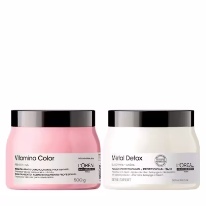 Imagem do produto Cronograma Máscaras L'Oréal Professionnel Metal Vitamino Color Salão (2 Produtos)