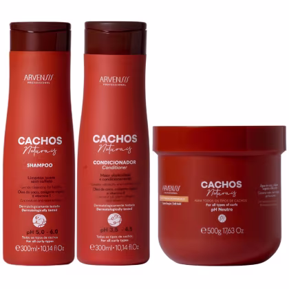 Imagem do produto Kit Shampoo Condicionador E Gelatina Cachos Naturais Arvensis Hidratação Definição Vegano 500g
