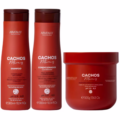 Imagem do produto Kit Shampoo Condicionador E Mascara Cachos Naturais Arvensis Hidratação Definição Vegano 500g