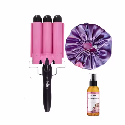 Imagem do produto Kit Modelador Triondas, touca de cetim e perfume capilar