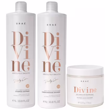 Imagem do produto Braé Divine Kit Shampoo, Condicionador e Máscara Antifrizz Grande