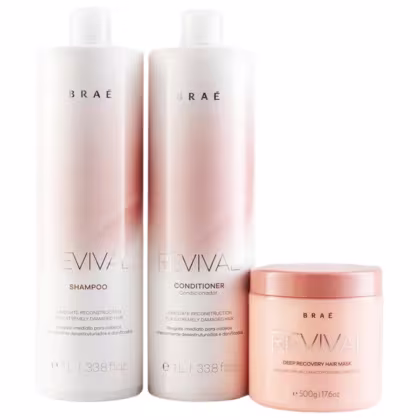 Imagem do produto BRAÉ Revival Kit Shampoo, Condicionador e Máscara de Revitalização 1L