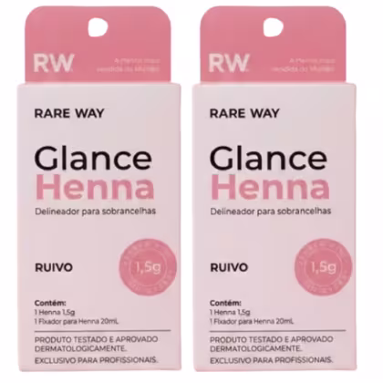 Imagem do produto Kit 2 Henna Glance Cor Ruivo Rare Way 1,5g