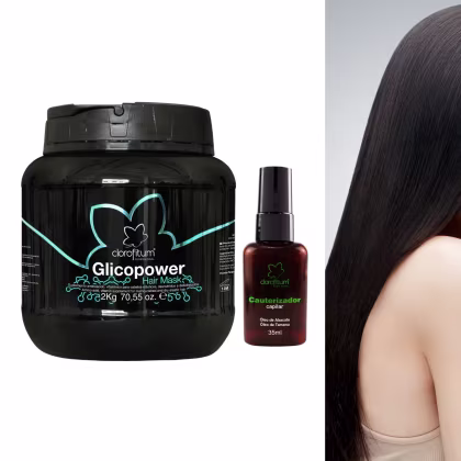Imagem do produto Kit Glicopower Máscara 2kg + Cauterizador Pontas 35ml Clorofitum