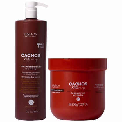 Imagem do produto Kit Ativador + Gelatina Arvensis Cachos Naturais Cabelos Crespos Modeladora Definição 1L