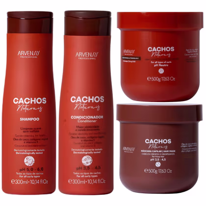 Imagem do produto Kit Arvensis Cachos Naturais 4 Produtos Tratamento Capilar Completo Cabelos Crespos Vegano