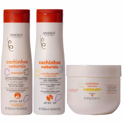 Imagem do produto Kit Shampoo Condicionador Gelatina Arvensis Cachinhos Naturais Infantil Crespo Vegano Sem Sulfato