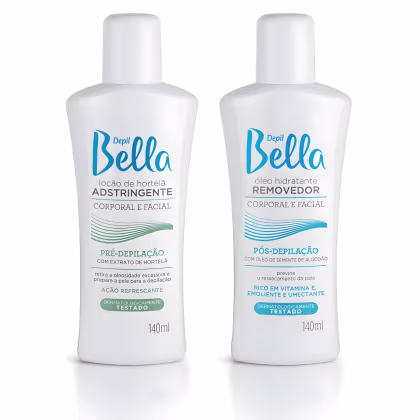 Imagem do produto Kit Pré Pós Depilação Depil Bella Loção Adstringente + Oleo Removedor de Cera