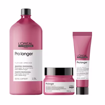 Imagem do produto Kit Loreal Pro Longer Shampoo 1500ml + Leave-in 150ml + Máscara 250ml
