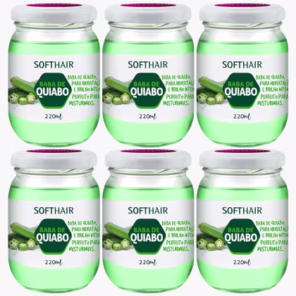 Imagem do produto Kit 6 Baba De Quiabo Soft Hair Hidratação Brilho Capilar Natural Vegano 220ml