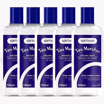Imagem do produto Kit 5 Sabonete Liquido Tira Manchas Soft Hair Pele E Mãos Removedor De Tintura Profissional 100ml