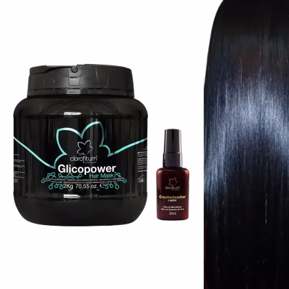 Imagem do produto Kit Glicopower Máscara 2kg + Cauterizador Pontas 100ml Clorofitum