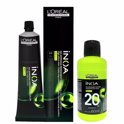 Imagem do produto Kit L'Oréal Professionnel Coloração Inoa 6.8 - Louro Escuro Marrom + Mini Oxidante 60ml