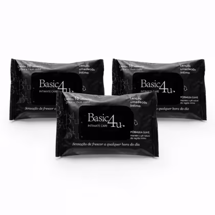 Imagem do produto Kit Basic4u: 3 Lenços Umidecidos Íntimos Higiene e Frescor