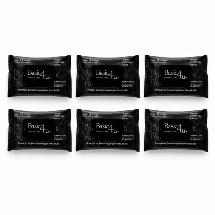 Imagem do produto Kit Basic4u: 6 Lenços Umidecidos Íntimos Higiene e Frescor