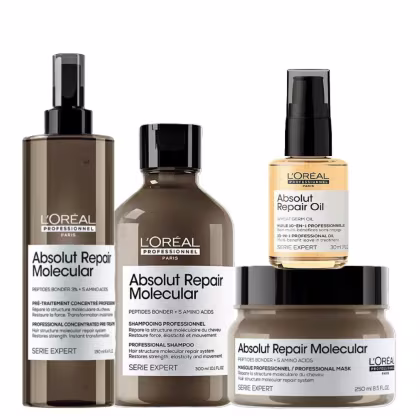 Imagem do produto Quarteto L'Oréal Professionnel Absolut Repair Molecular Oil 10 in 1 for Home (4 produtos)
