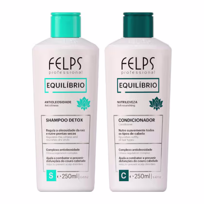 Imagem do produto Kit c/2 Equilíbrio Felps - Shampoo Antioleosidade + Condicionador Nutrileveza.