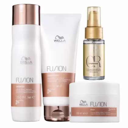 Imagem do produto Kit Wella Pro Fusion Shampoo, condicionador, máscara e oil reflections oléo 