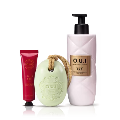 Imagem do produto Kit O.U.i Scapin 245 & Jardin de Grasse - Loção Corporal 400ml + Sabonete em Barra 190g + Creme de Mãos 30g