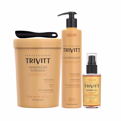 Imagem do produto Kit Trivitt Profissional 4 Itens – Shampoo, Hidratação, Condicionador e Power Oil