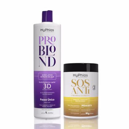 Imagem do produto Kit Realinhamento ProBlond 1L Passo Único + SOS 1kg -  MyPhios Professional