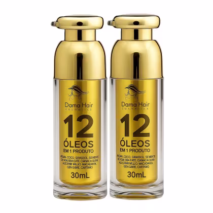 Imagem do produto Kit 2 Finalizador Capilar Profissional 12 Óleos Reparador de Pontas Dama Hair 30ml