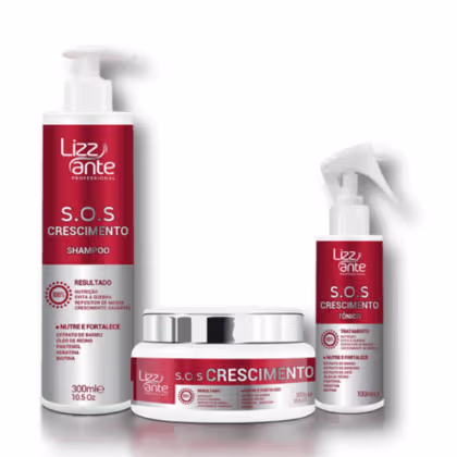 Imagem do produto Kit SOS Crescimento Acelerado Antiqueda Fortalecimento Capilar Combate Calvície Anticaspa Trata Alopecia