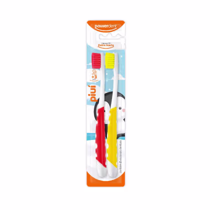 Escova de Dente Infantil Powerdent Piuí Extra Macia, 2 produtos.
