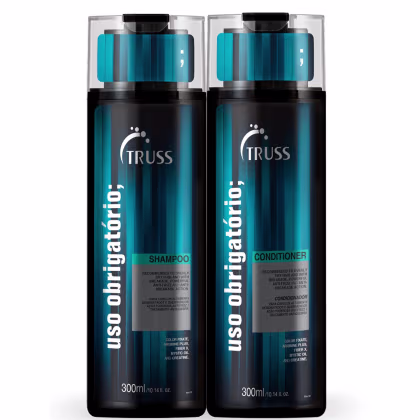 Kit com shampoo e condicionador Uso Obrigatório da marca TRUSS.
