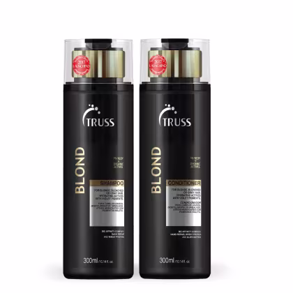 Kit com shampoo e condicionador Blond da marca TRUSS.