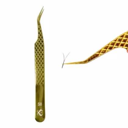 Imagem do produto Pinça para Extensão de Cílios Sobelle Dourada S8