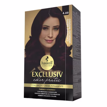Imagem do produto Excllusiv Color Pratic - Kit Coloração 4.66 Castanho Médio Vermelho Intenso