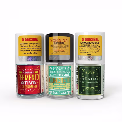Imagem do produto Kit 3 Bases Top Beauty Crescimento e Força - Fermento Ativo Concreto e Tônico Milagroso