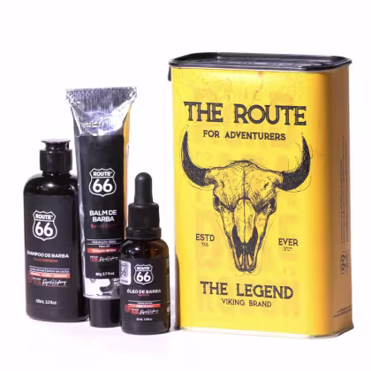 Imagem do produto Kit de Barba na Lata The Legend com Shampoo 100ml, Balm 80ml e Óleo 30ml - Route 66 - Viking