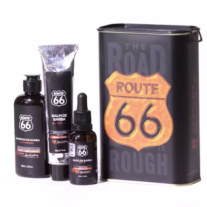 Imagem do produto Kit de Barba na Lata Route II com Shampoo 100mL, Balm 80mL e Óleo 30mL - Route 66 - Viking