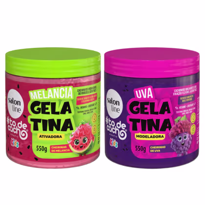 Imagem do produto Kit Gelatina Salon Line Kids Melancia + Uva 550g