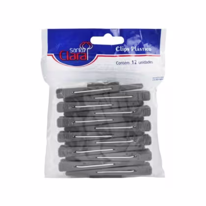 Imagem do produto Santa Clara Plástico Preto - Clips Para Cabelo (12 Unidades)