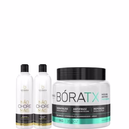 Shampoo e Alisante Borabella Não Chore Mais 2x350ml + Máscara Bóratx 1kg