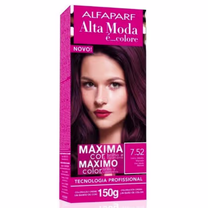 Imagem do produto Alta Moda é... Colore 7.52 Vinho Médio Marsala - Coloração Permanente 150g