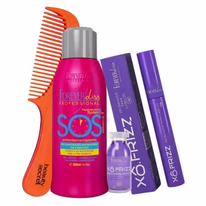Imagem do produto Kit Forever Liss Sos Ampola Modelado Xo Frizz e Pente Beauty