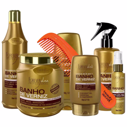 Imagem do produto Kit Forever Liss Banho de Verniz Completo Pente Beauty Secret